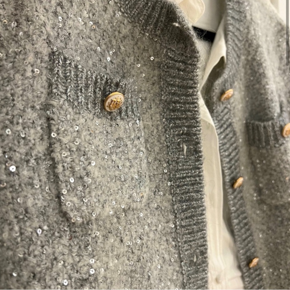 maje lurex cardigan
